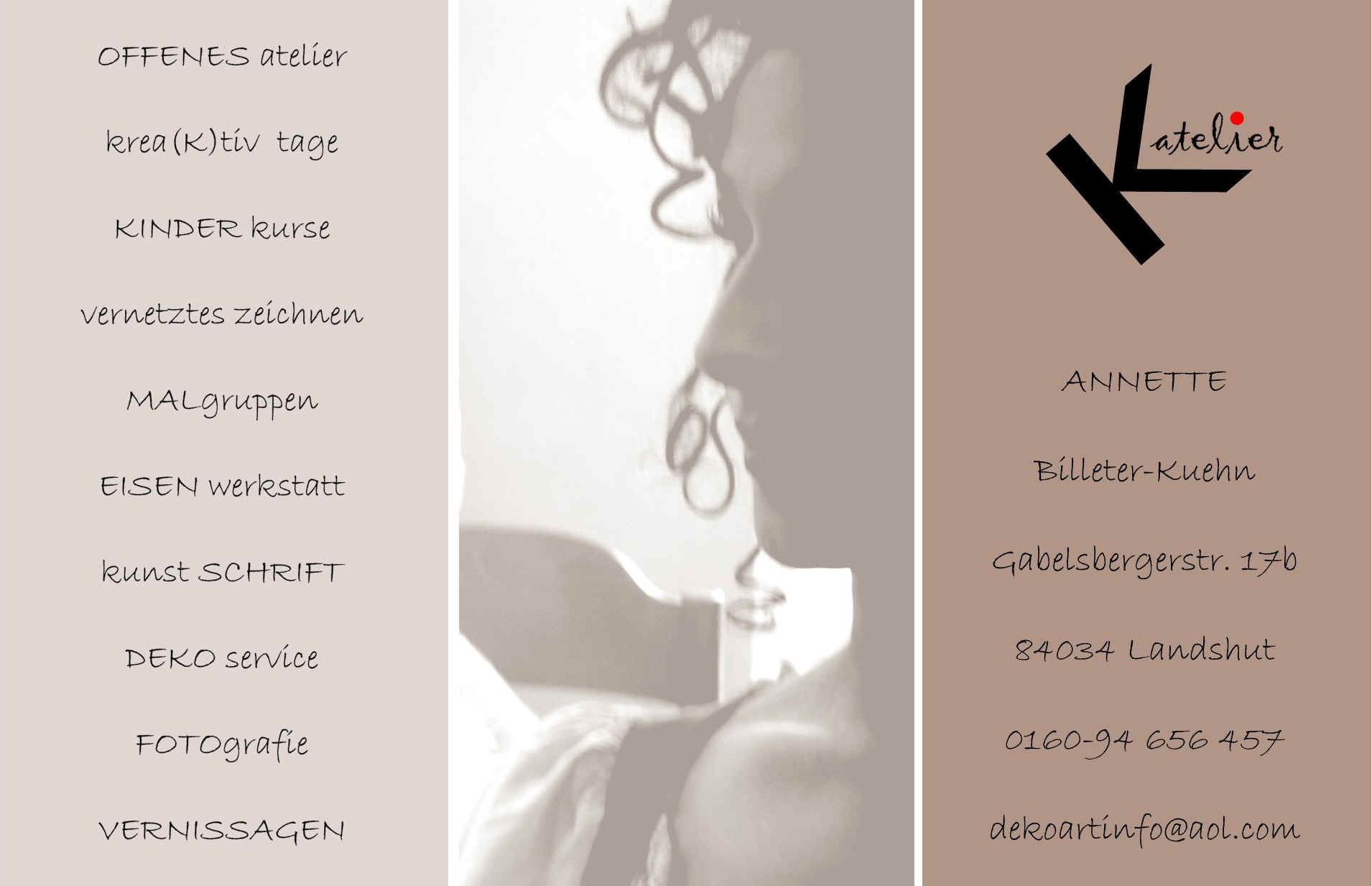 Willkommen in meinem   KREA (K) TIVEN    ATELIER